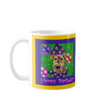Birthday Airedale Mugs