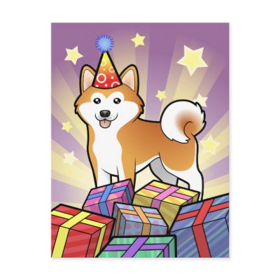 Birthday Akita Inu / Shiba Inu by CartoonizeMyPet