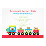 Birthday Animal Train Birthday Invitation