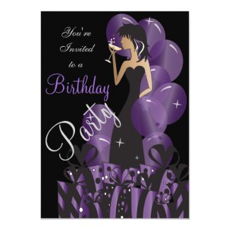 Birthday | Bachelorette Cocktail Girl's Party 13 Cm X 18 Cm Invitation Card