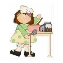 Birthday Baker Girl Post Cards