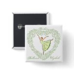 Birthday Ballerina Square Button