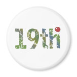 Birthday Balloon 19th Birthday Gifts Fridge Magnets