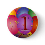 Birthday balloons for 1st birthday button