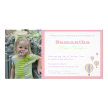 Birthday Balloons Party Invitation Photo Card