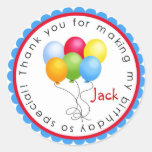 Birthday ballooons- Primary Colours Round Stickers