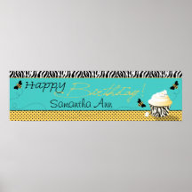 Birthday Bee Birthday Banner Poster
