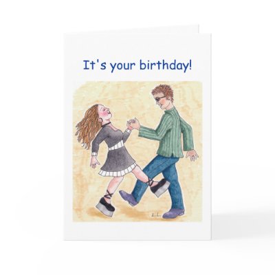 Birthday boogie shoes greeting card by Harrogate50
