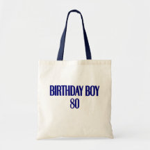 Birthday Boy 80 Canvas Bags
