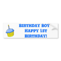 Birthday Boy Art Bumper Stickers