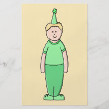 Birthday Boy Cartoon in Green. Full Color Flyer