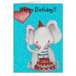 Birthday Boy Elephant Greeting Card