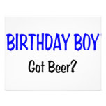 Birthday Boy Got Beer Blue Custom Announcement