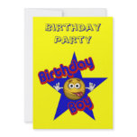Birthday Boy Smiley Face Party Invitation