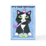 Birthday Boy With Cat Greeting Card