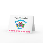 Birthday boy with presents card
