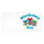 Birthday boy with presents photo card
