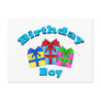 Birthday boy with presents post card