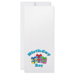 Birthday boy with presents rack card design
