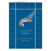 Birthday,  Brother, Religious, Great Blue Heron Bi Card