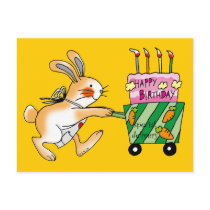 Birthday Bunny Cake Post Cards