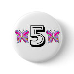 Birthday butterfly pinback buttons