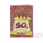 Birthday Cake 50th Birthday Party Invitations cards