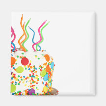Birthday Cake Button Refrigerator Magnet