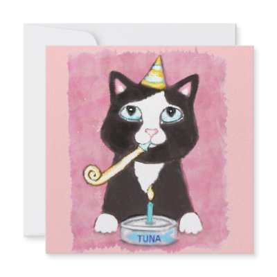 Birthday Cake Cat Custom Invitation by jamiecreates1