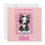 Birthday Cake Cat Custom Invitation