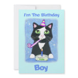 Birthday Cake Cat Custom Invitation