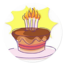 Birthday Cake Envelope Seals Sticker