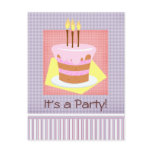Birthday Cake (Gingham) Postcard