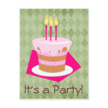 Birthday Cake (Green) Post Cards