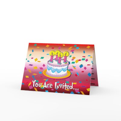 Birthday Cake Invitation Card by postcardsfromtheedge
