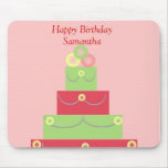 BIRTHDAY CAKE MOUSE PAD PINK AND GREEN mousepads