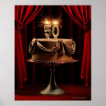 BIrthday Cake on Stage with number 50 candles Poster