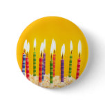 birthday cake on yellow background pins