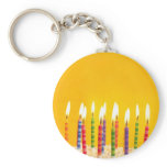 birthday cake on yellow background key chains