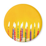 birthday cake on yellow background fridge magnets