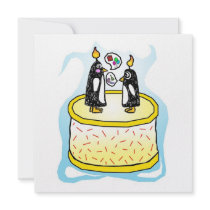 Birthday Cake Penguin Invitations