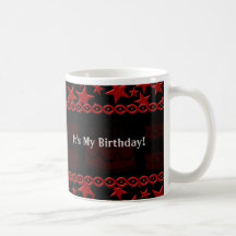 Birthday Cake Rock Star In Red Coffee Mug