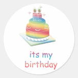 birthday cake round stickers