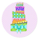 Birthday Cake Stickers - with Background