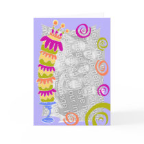 birthday cake - template greeting card