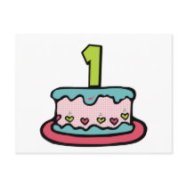 Birthday Cake With Age Post Cards