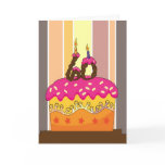 birthday - cake with candles 60 - 60th birthday gr greeting card