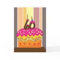 birthday - cake with candles 60 - 60th birthday gr greeting card