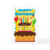 birthday cake with candles - happy 17th birthday cards