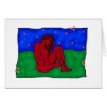 Birthday Card- abstract red nude
